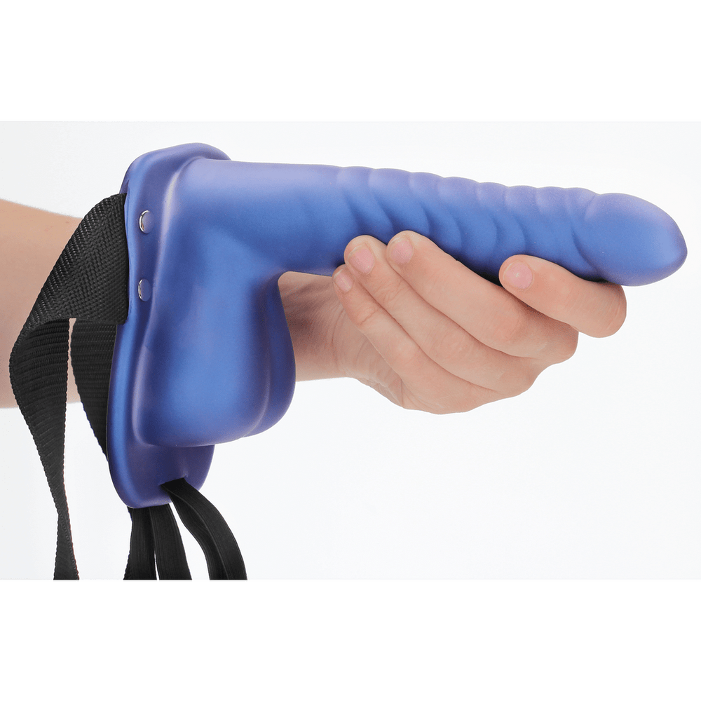 Ribbed Hollow Strap-On with Balls - 8 / 21 cm - foto 10