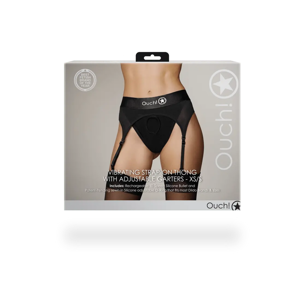 Vibrating Strap-on Thong with Adjustable Garters - foto 4