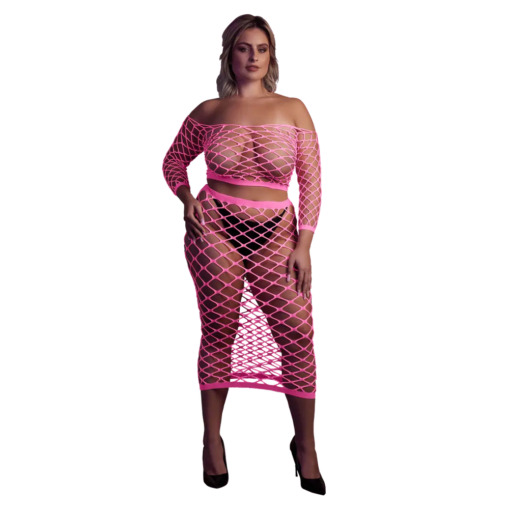 Long Sleeve Crop Top and Long Skirt