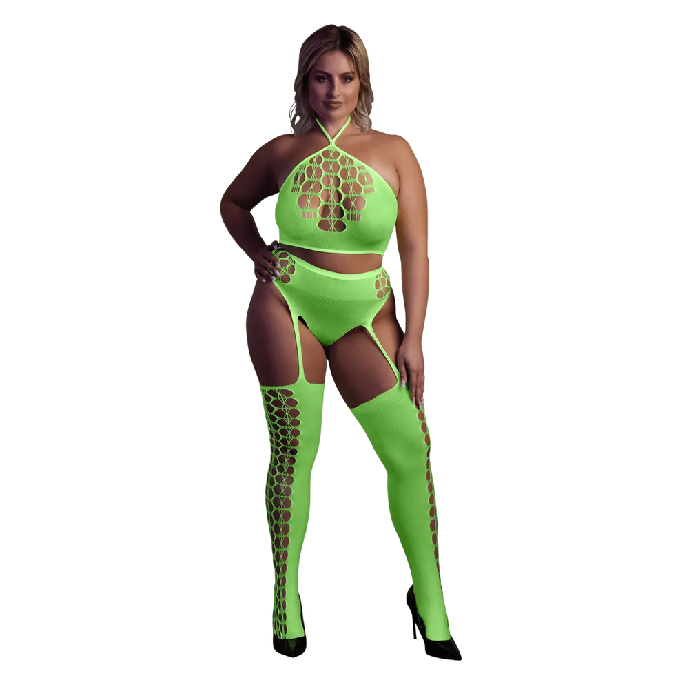 Ouch! - Neon 3-delige Lingerie Set - foto 10