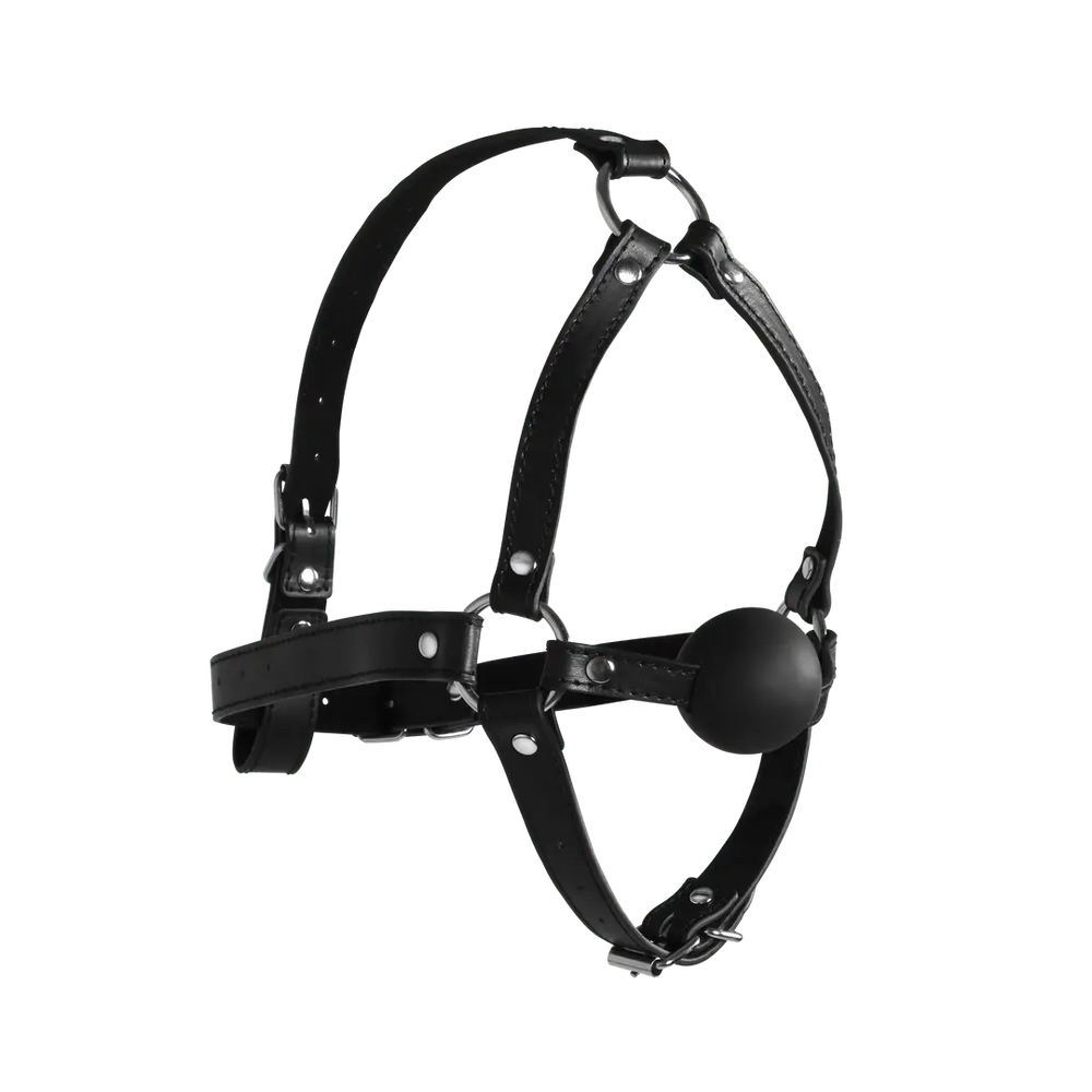 BDSM Masker met Solid Ballgagg - Zwart - foto 3