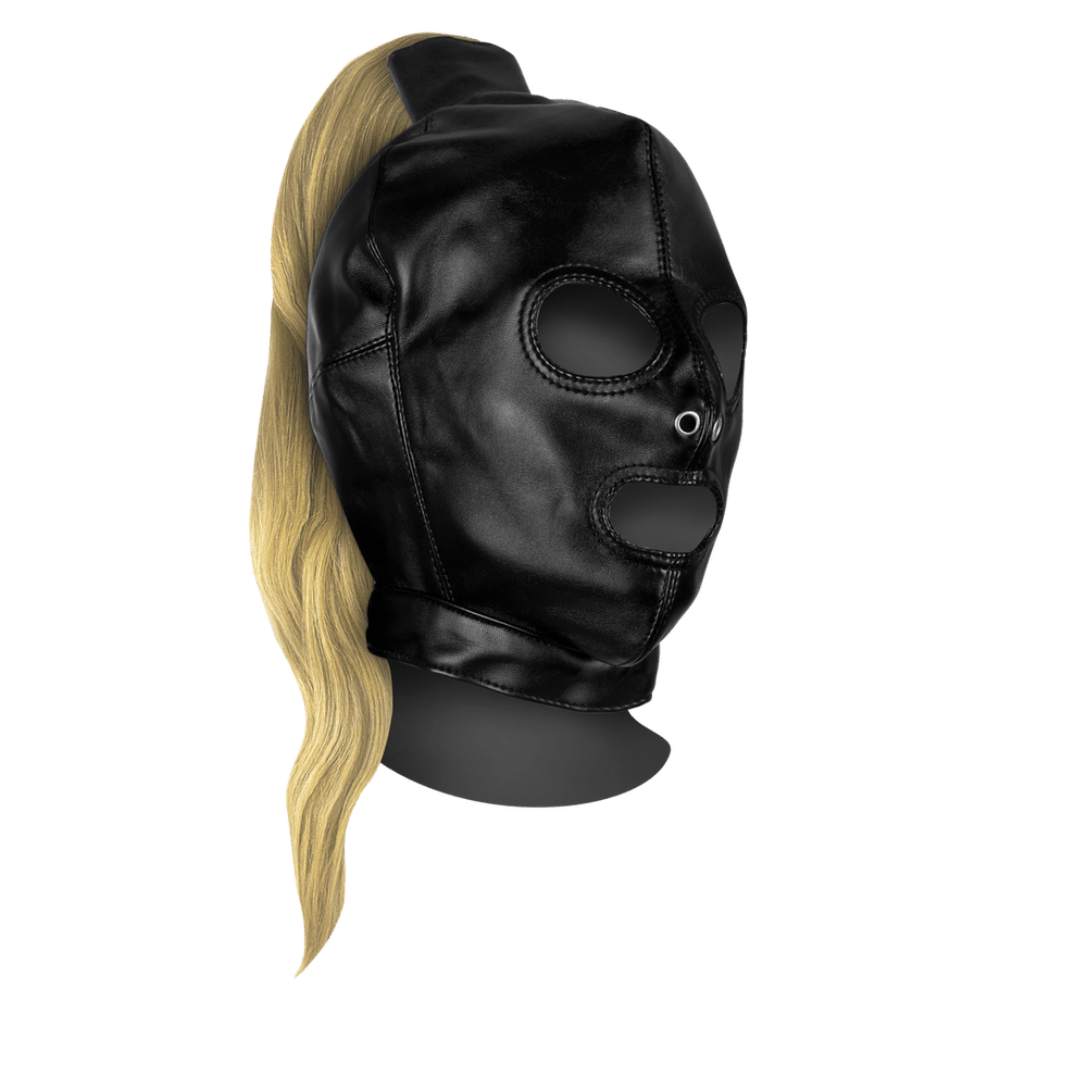 Mask with Blonde Ponytail - Black