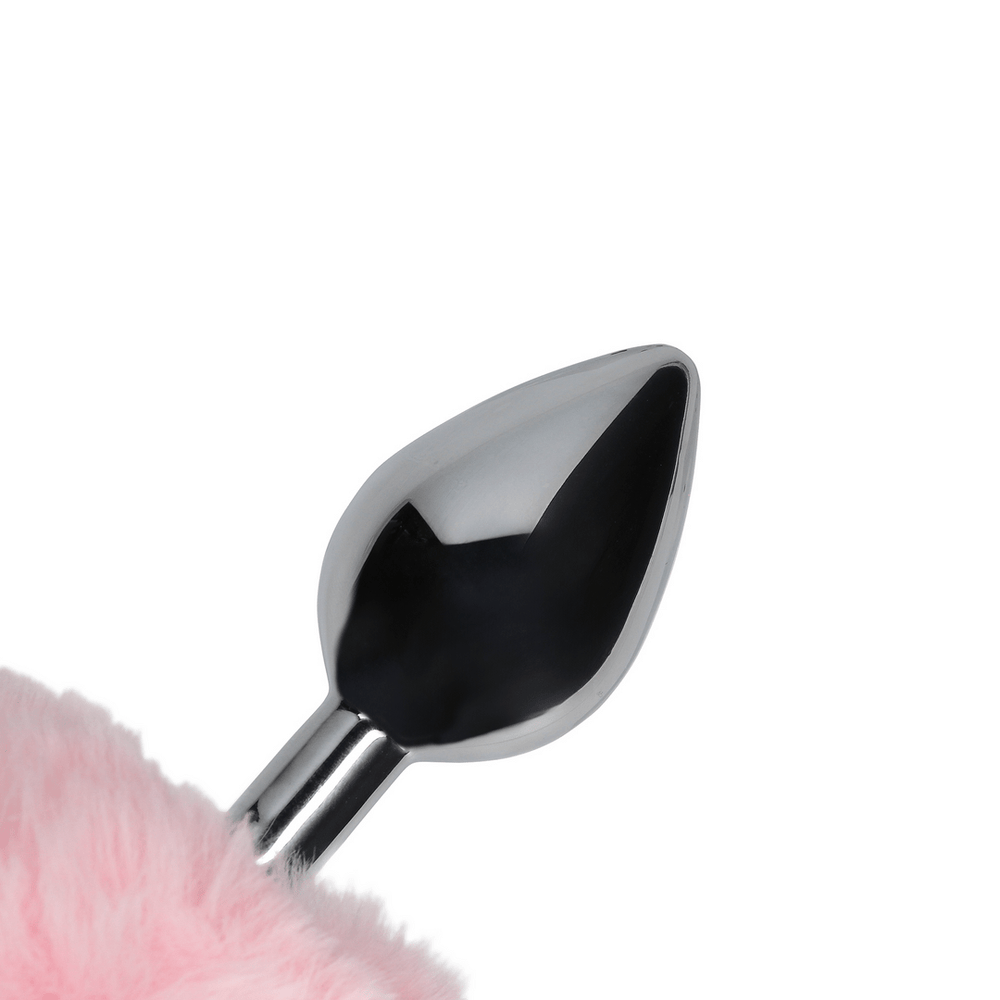 Konijnenstaart met metalen buttplug - foto 11