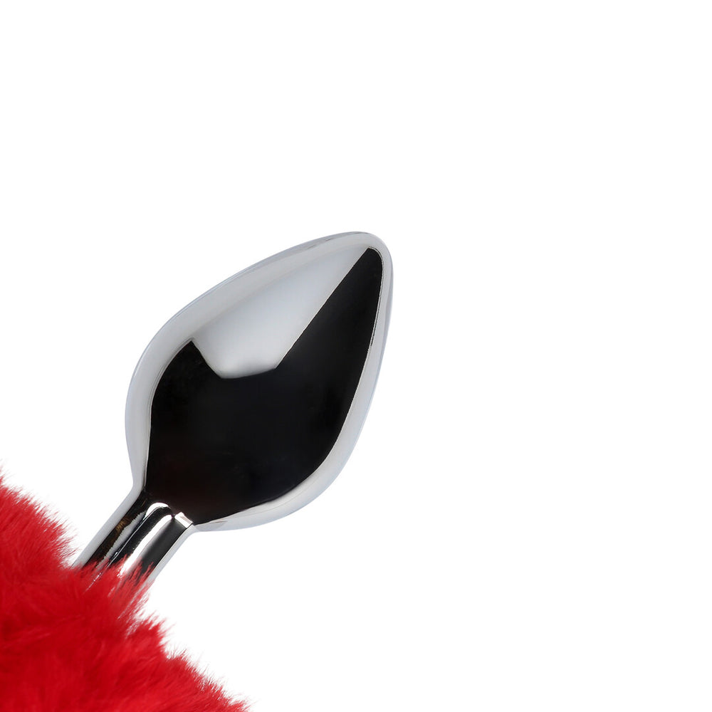 Konijnenstaart met metalen buttplug