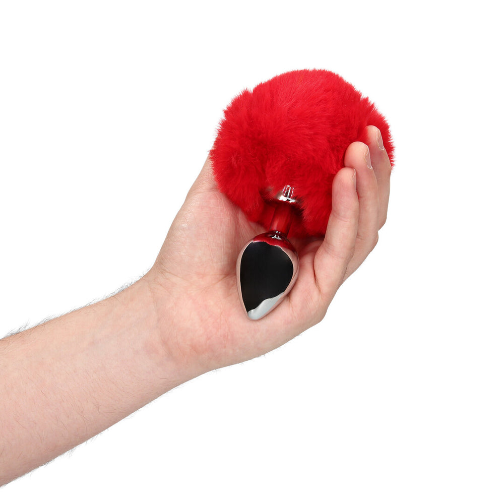Konijnenstaart met metalen buttplug