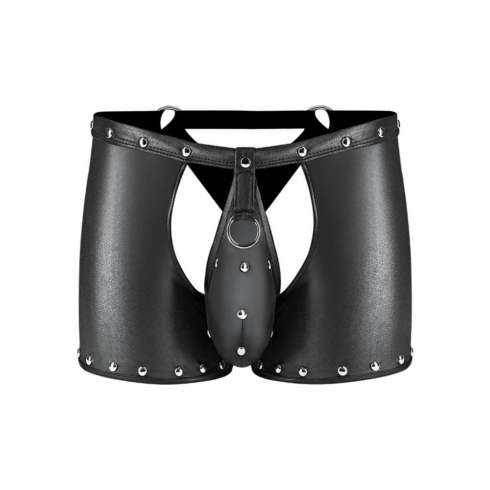Poseidon - Shorts with Open Crotch and Back with Detachable Thong - L/XL - Black - foto 7