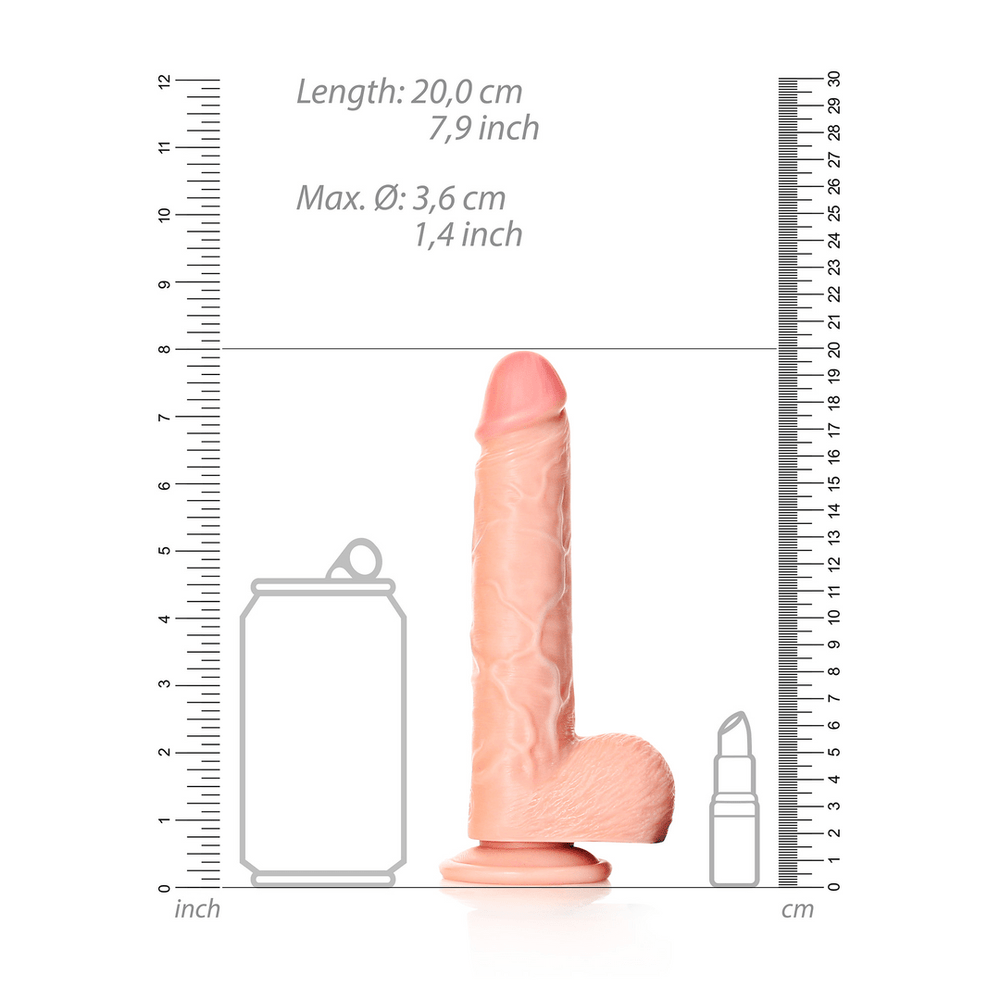 Straight Realistic Dildo with Balls and Suction Cup - 7 / 18 cm - foto 7