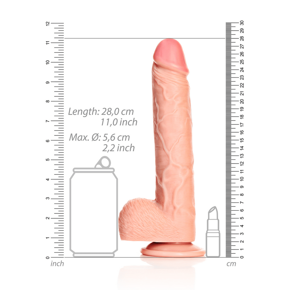 Straight Realistic Dildo with Balls and Suction Cup - 10 / 25,5 cm - foto 7