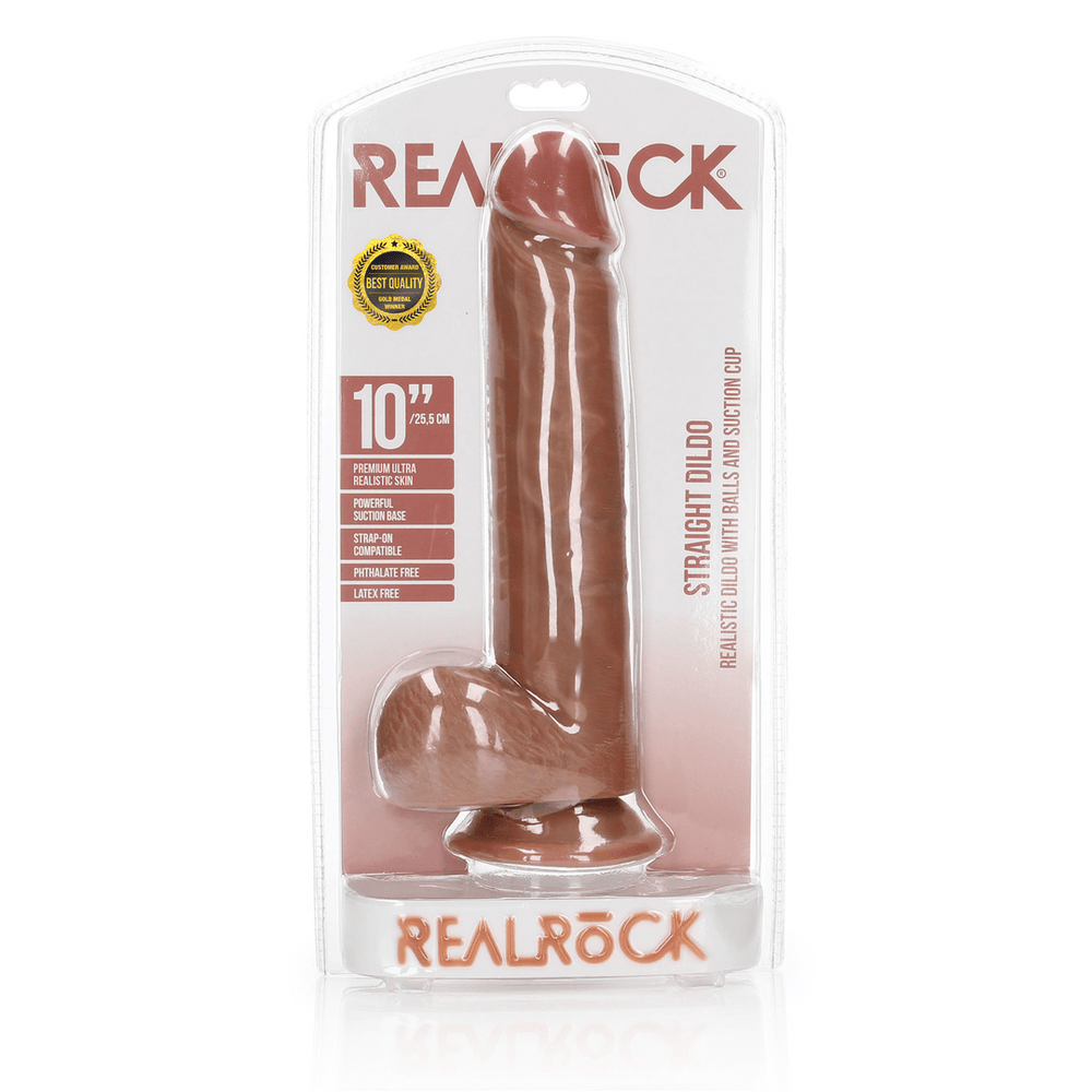 Straight Realistic Dildo with Balls and Suction Cup - 10 / 25,5 cm - foto 14