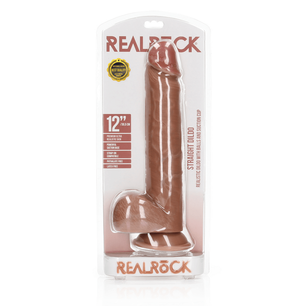 Straight Realistic Dildo with Balls and Suction Cup - 12 / 30,5 cm - foto 10