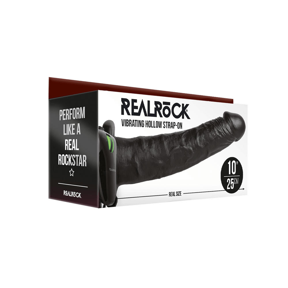 Vibrating Hollow Strap-On without Balls - 10 / 24,5 cm - foto 3