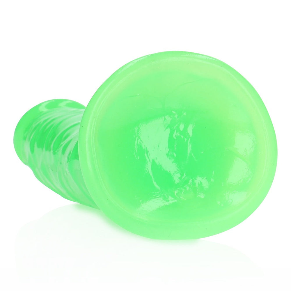 Slim Realistic Dildo with Suction Cup - Glow in the Dark - 7'' / 18 cm - foto 3