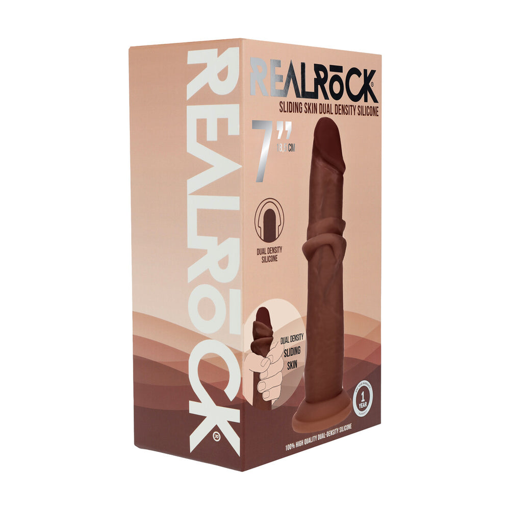 Dual Density Silicone Realistische Glijdende Huid Dildo - 7 / 18,5 cm
