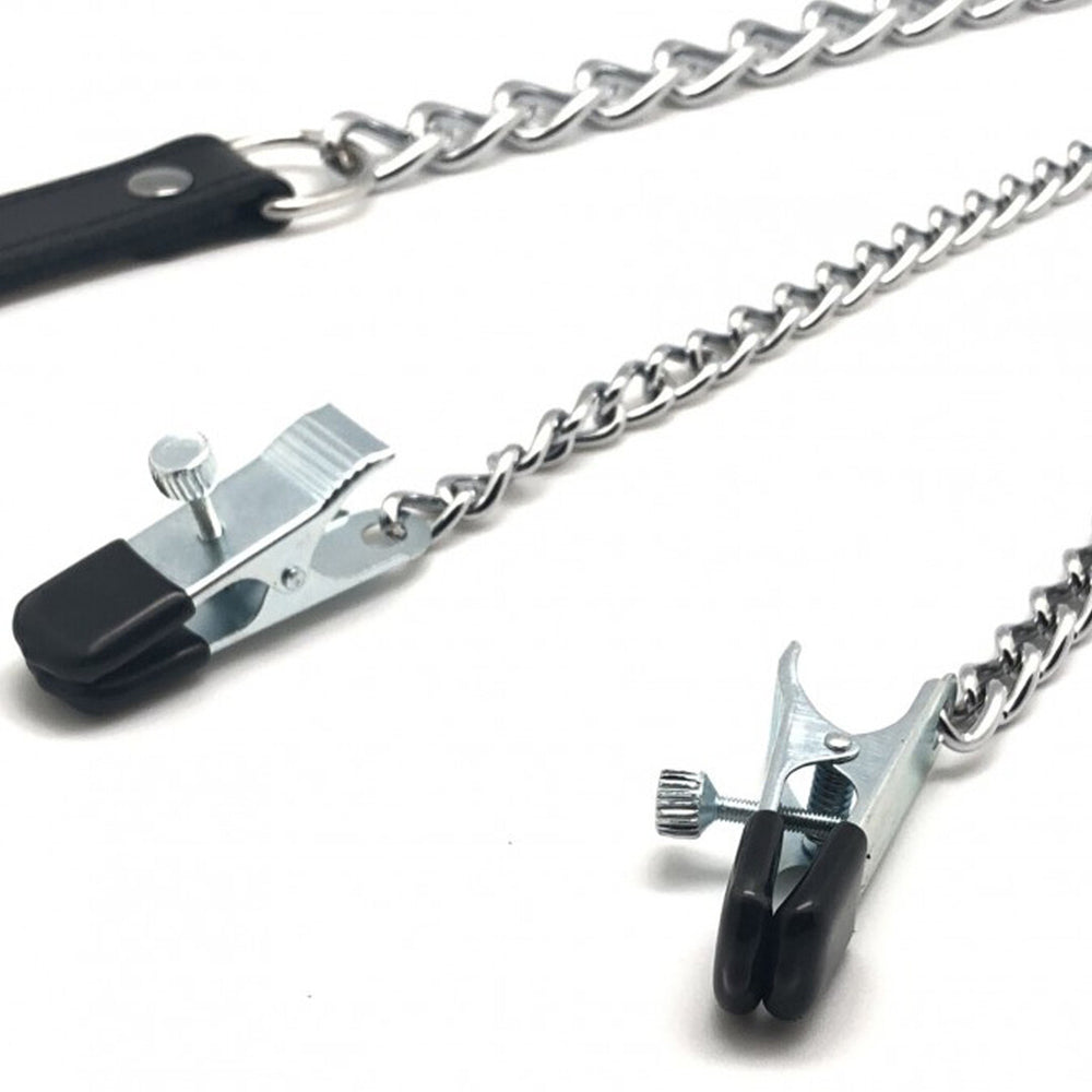 Borstenklemmen en Leash - Zwart/Zilver