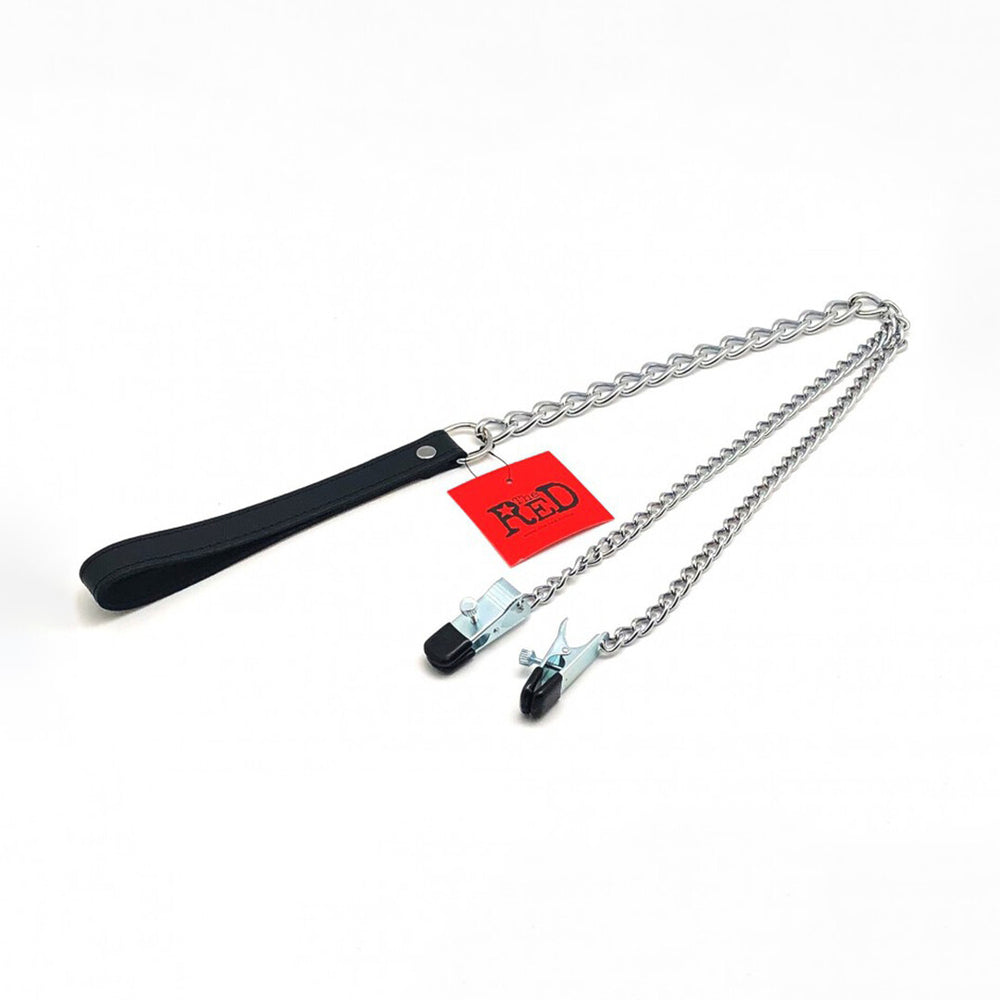Borstenklemmen en Leash - Zwart/Zilver