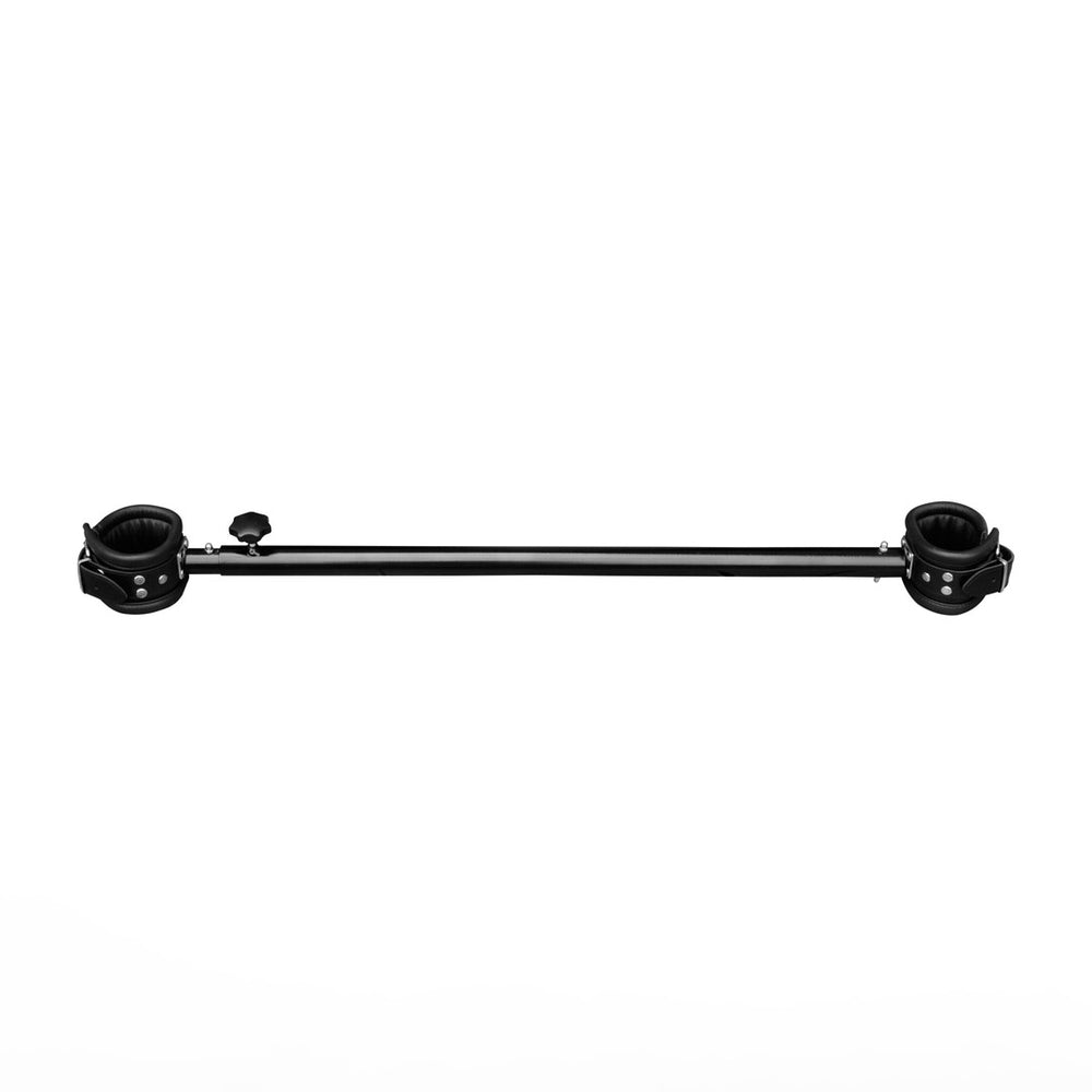 Verstelbare metalen spreidbalk met leren manchet - 35 tot 60 cm - Zwart