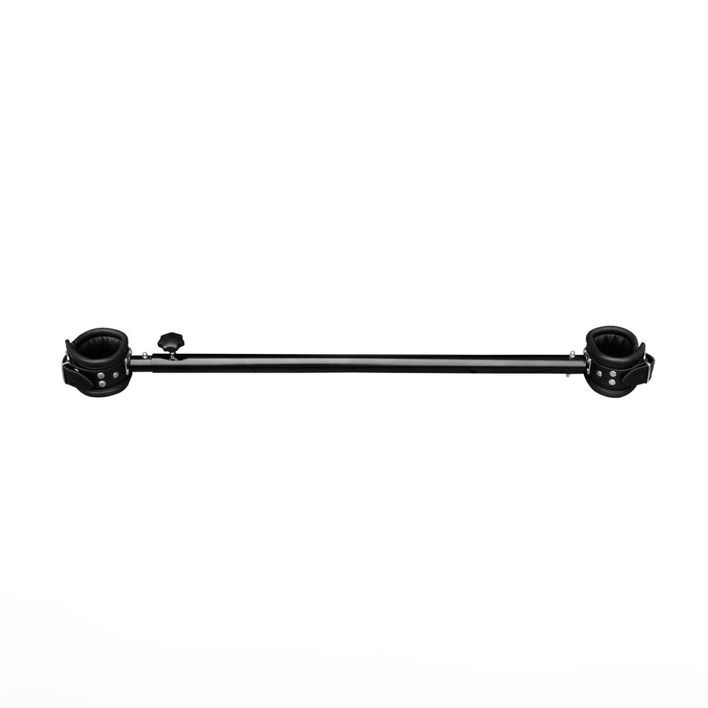Verstelbare metalen spreidbalk met leren manchet - 65 tot 120 cm - Zwart