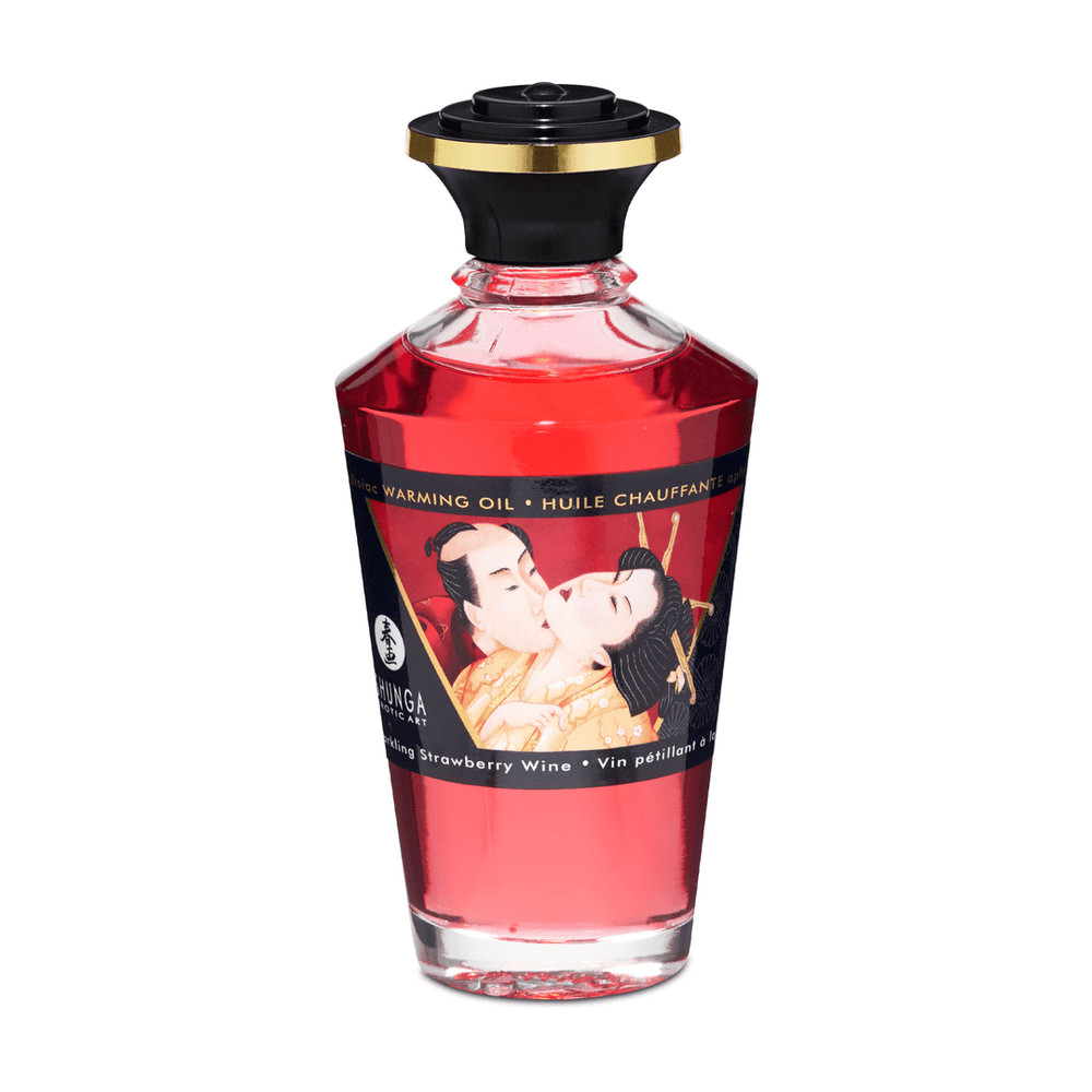 Verwarmende Massageolie - Sparkling Strawberry Wine - 100 ml - foto 2