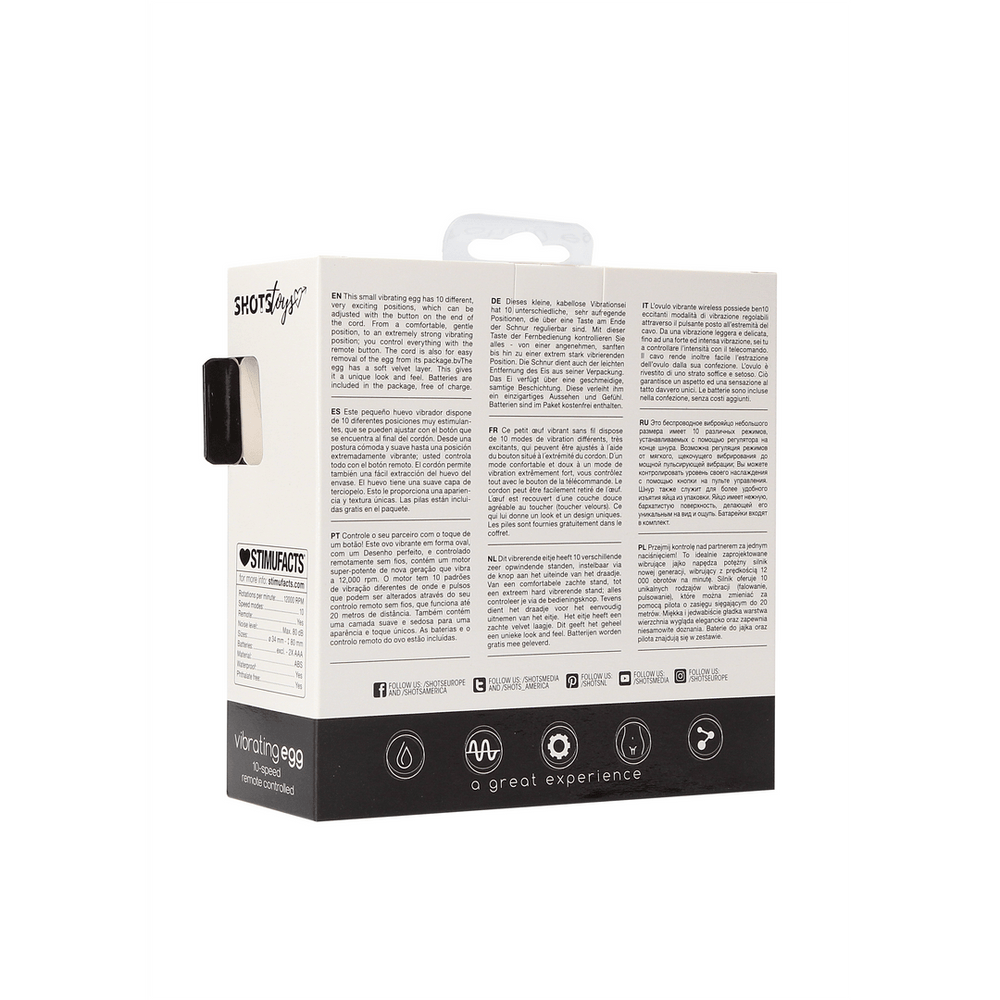 Vibrating Egg with 10 Speeds - Black - foto 5