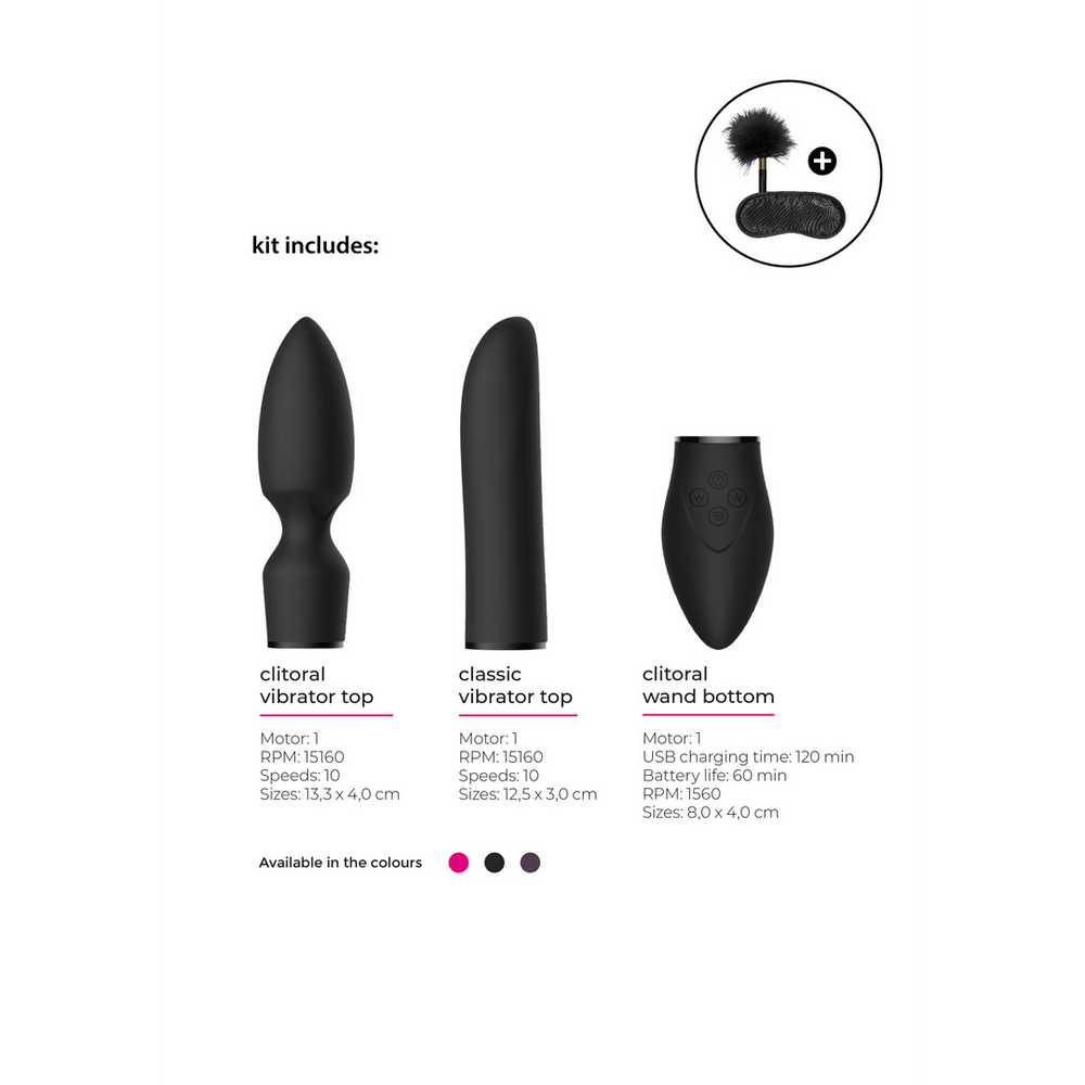Pleasure Kit #4 - Vibrator met verschillende opzetstukken - foto 5