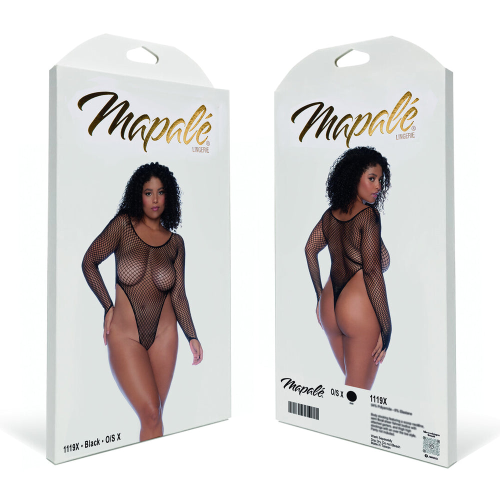 Langarm Fishnet Bodysuit