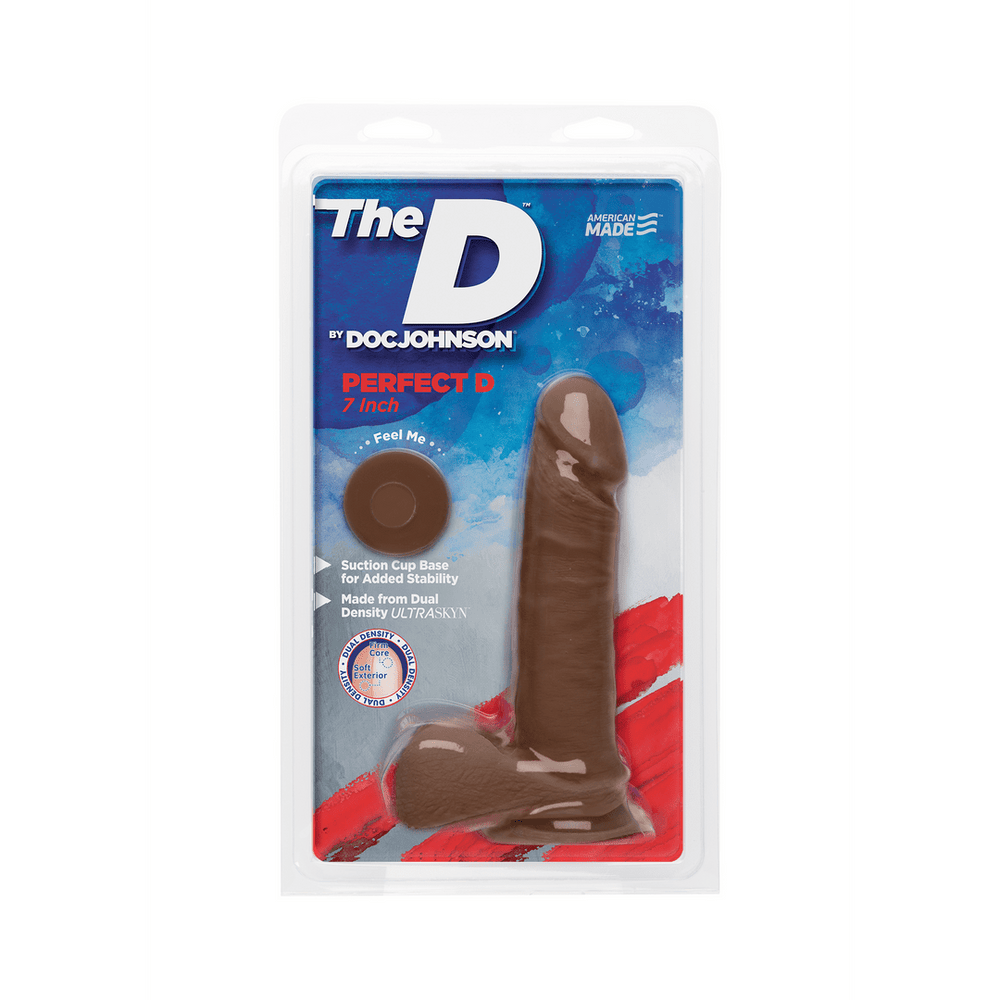 Perfect D - Realistische Dildo met ballen - 18 cm - Chocolade - foto 2