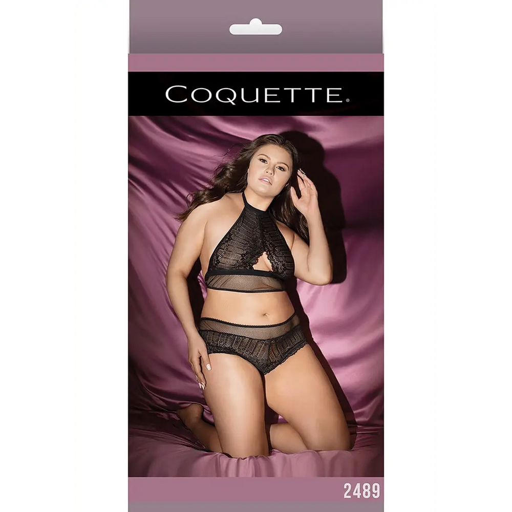 Visnet haltertop en booty shorts - foto 6
