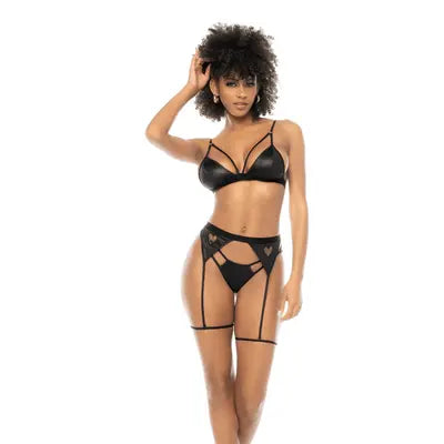 3-delige wetlook lingerieset