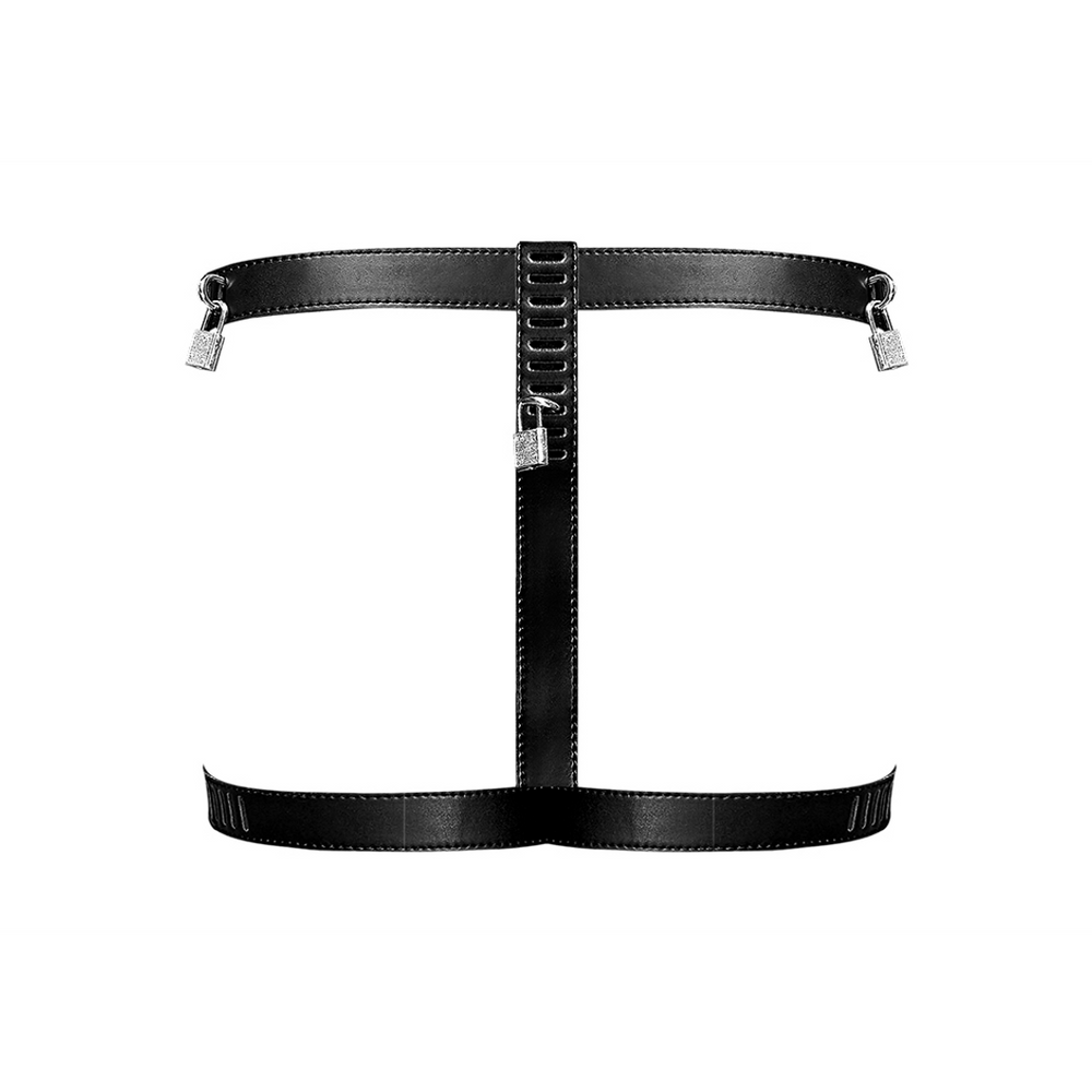 Scorpio - Imitation Leather Chastity Thong - One Size - Black - foto 2
