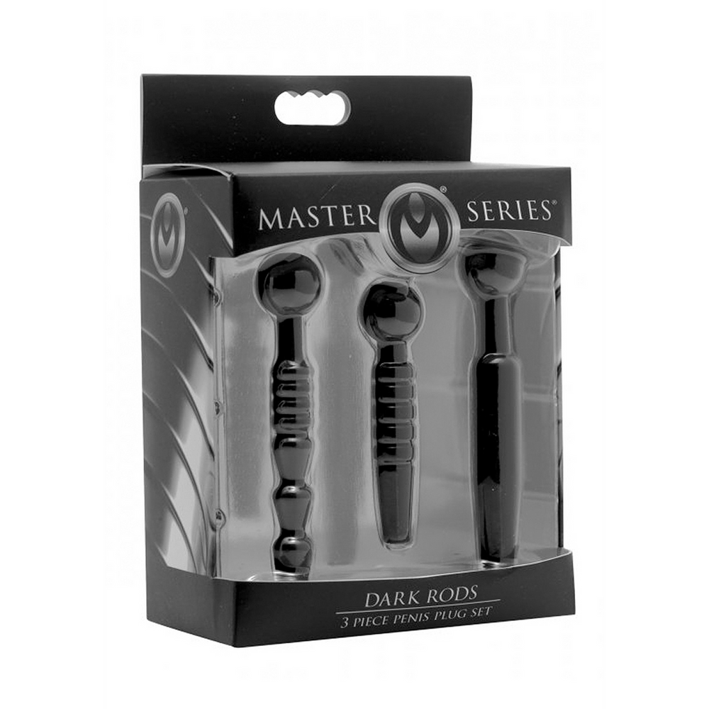 Dark Rods - 3-delige Siliconen Penis Plug Set - foto 3