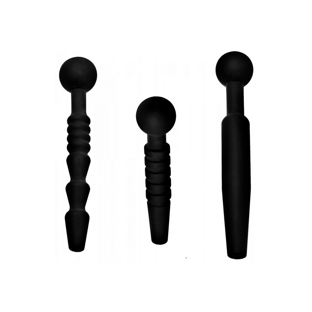 Dark Rods - 3-delige Siliconen Penis Plug Set - foto 4