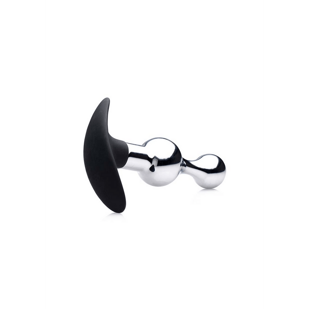 Dark Drop Metal  Silicone Beaded Anal Plug - foto 4