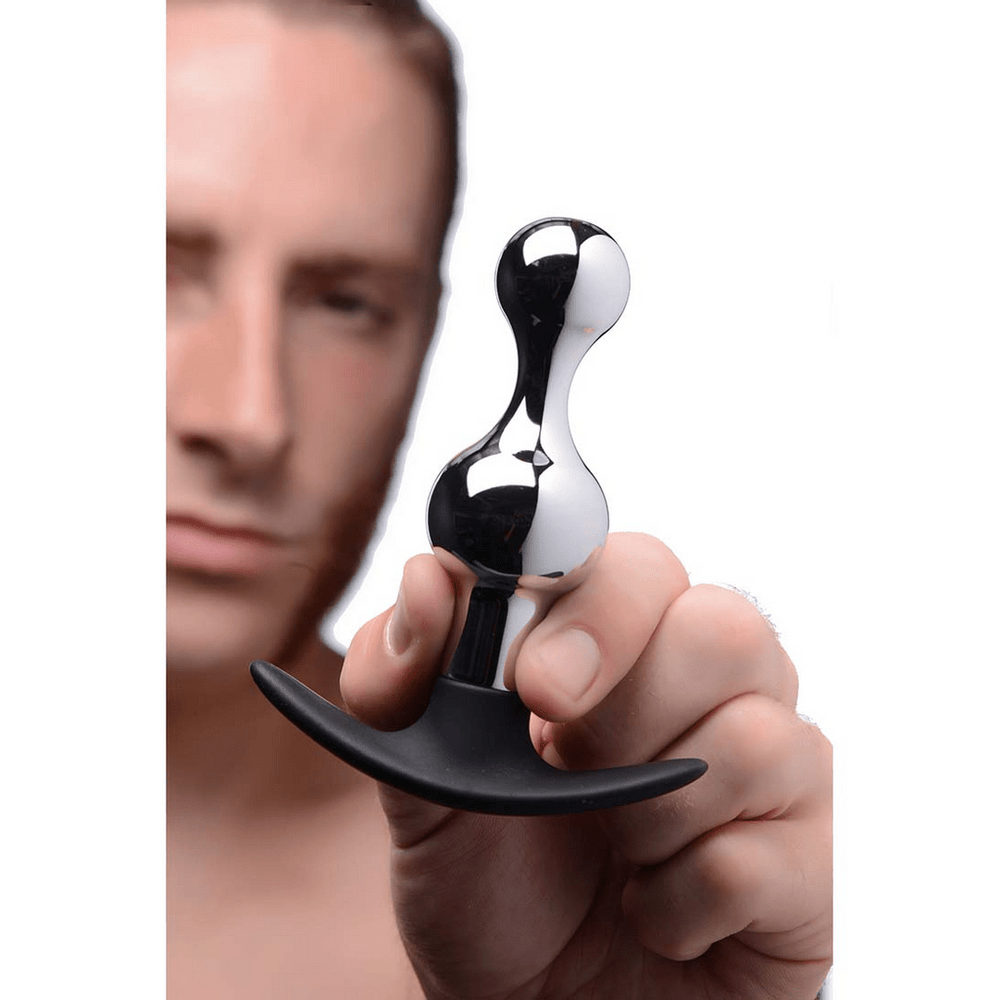 Dark Drop Metal  Silicone Beaded Anal Plug - foto 5