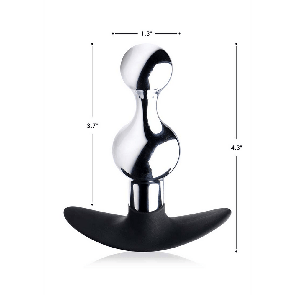 Dark Drop Metal  Silicone Beaded Anal Plug - foto 2