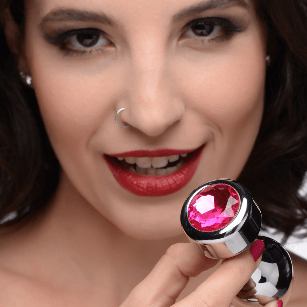 Pink Gemstone - Verzwaarde Anaal Plug - foto 8