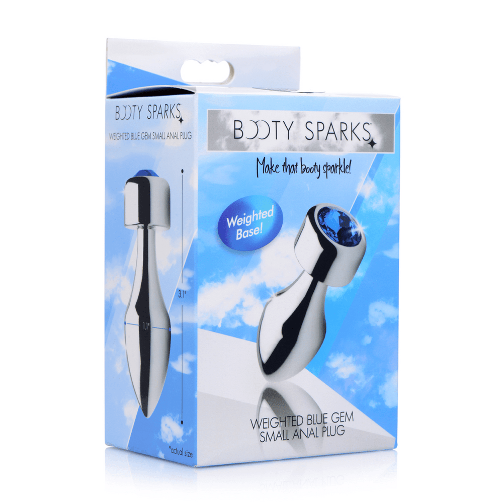 Blue Gemstone - Aluminium Verzwaarde Buttplug - foto 3