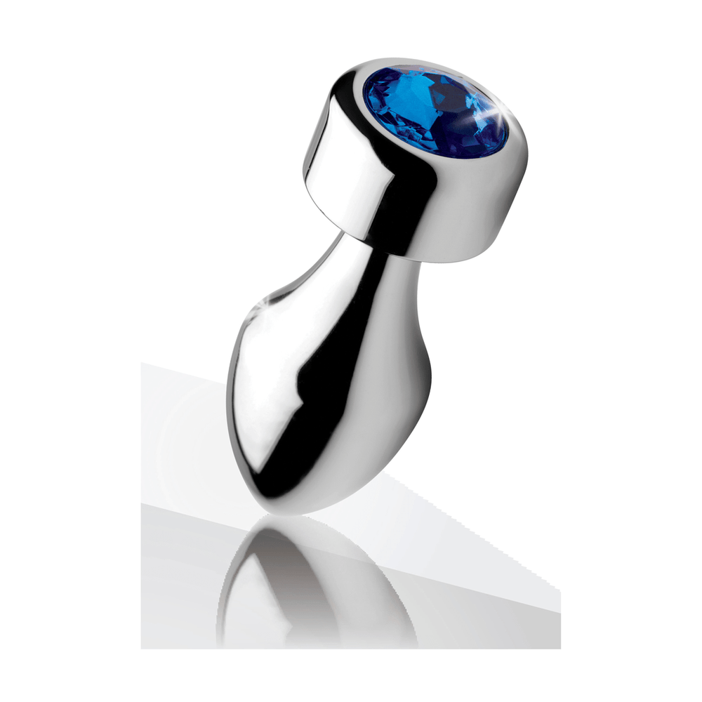 Blue Gemstone - Aluminium Verzwaarde Buttplug - foto 5