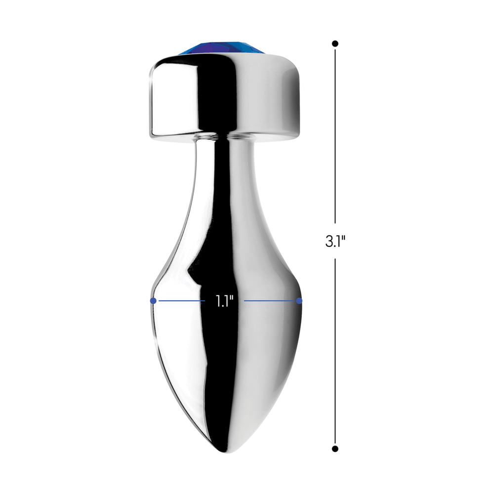 Blue Gemstone - Aluminium Verzwaarde Buttplug - foto 6