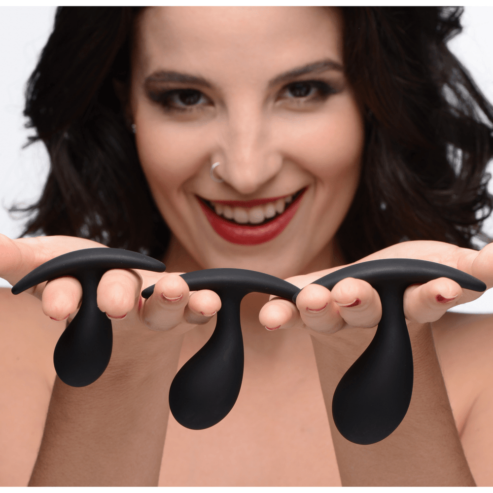 Dark Droplets - 3 Piece Curved Anal Trainer Set - Black - foto 7