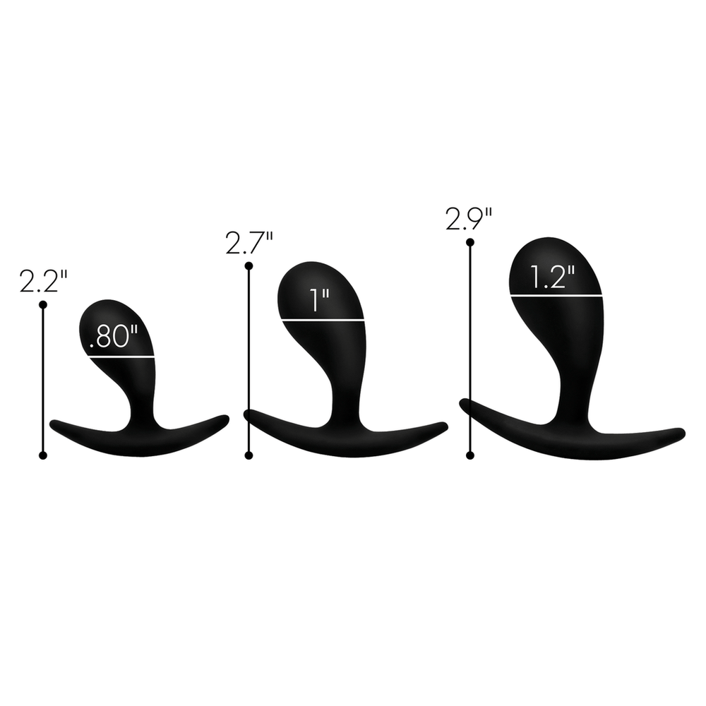 Dark Droplets - 3 Piece Curved Anal Trainer Set - Black - foto 2