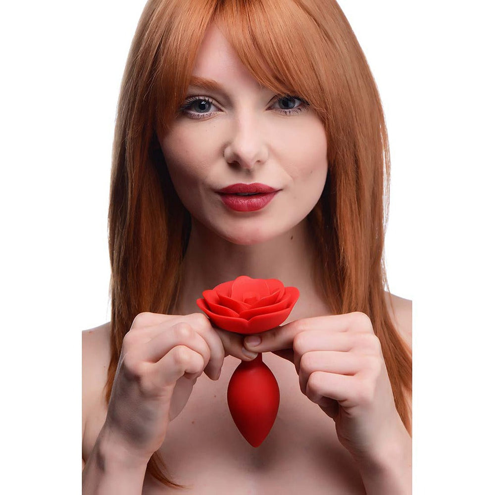 Booty Bloom - Silicone Rose Anal Plug - Red - foto 6