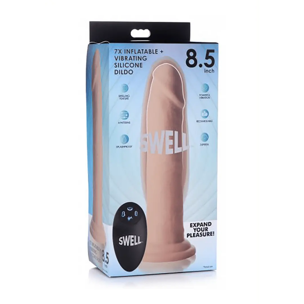 Swell - Opblaasbare en Vibrerende Dildo - 18 cm - foto 14