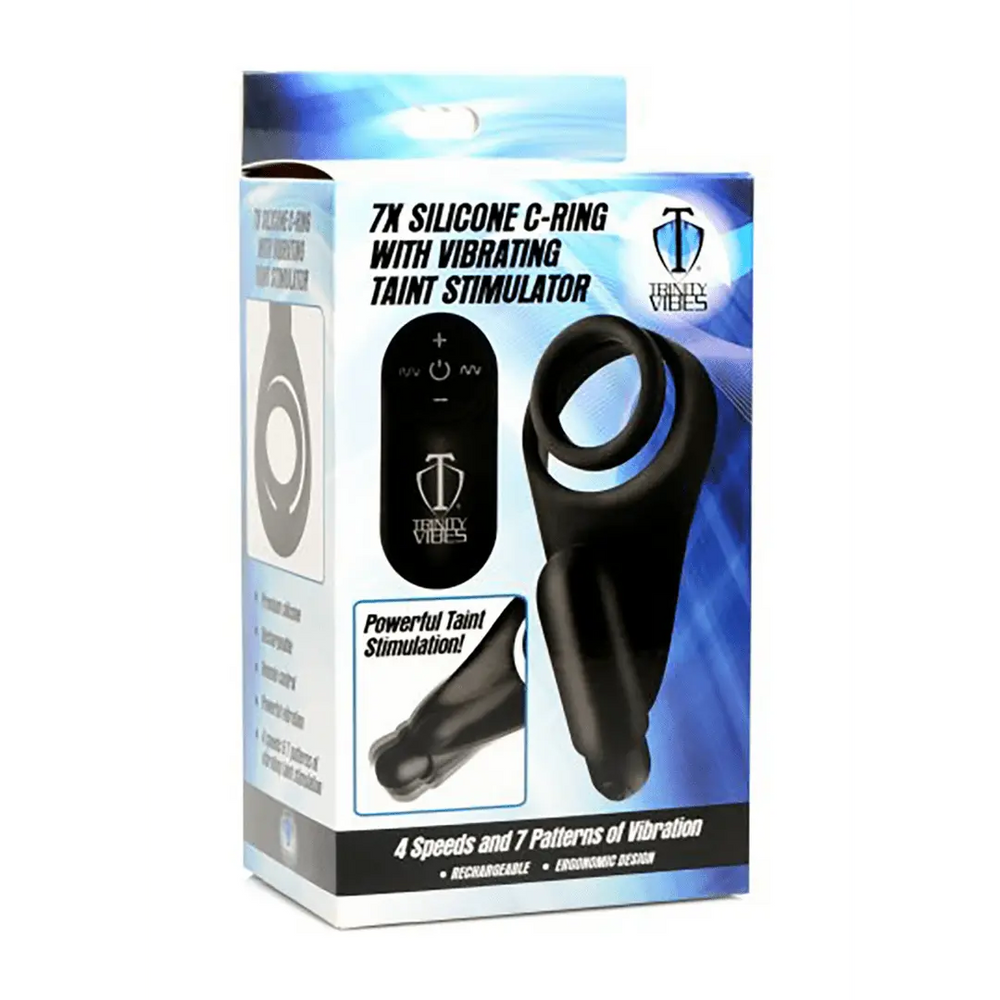 7X - Cockring met Vibrerende Taint Stimulator - foto 6