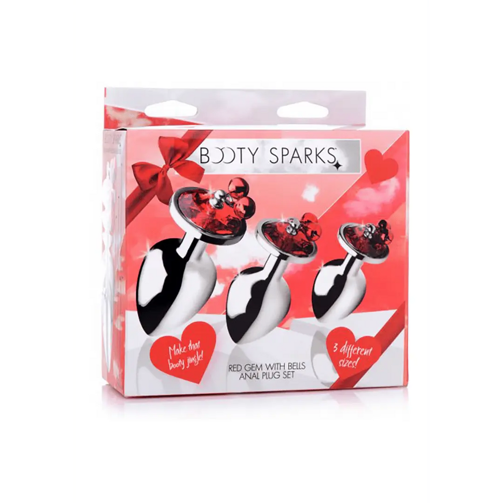 Red Gem - Butt Plug Set met Bellen - foto 3
