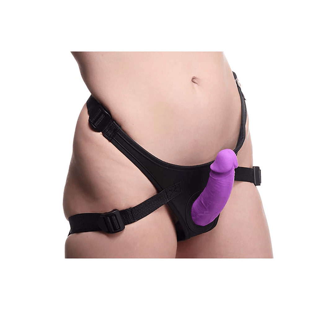 Double Charmer - Silicone Double Dildo with Harness - foto 5