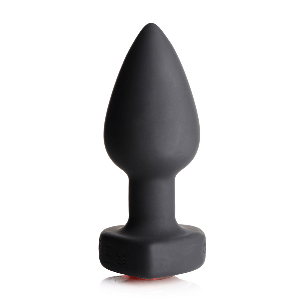 Silicone Vibrating Red Heart - Butt Plug with Remote Control - Small - foto 5
