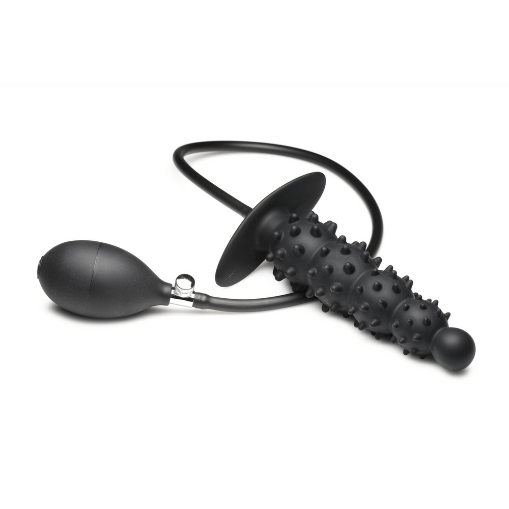 Ass Puffer - Nubbed Inflatable Silicone Anal Plug - Black