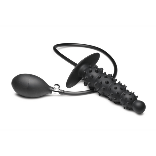 Ass Puffer - Nubbed Inflatable Silicone Anal Plug - Black