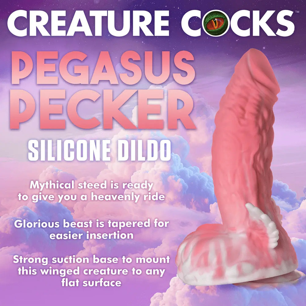 Pegasus - Gevleugelde Dildo - Wit/Roze - foto 6