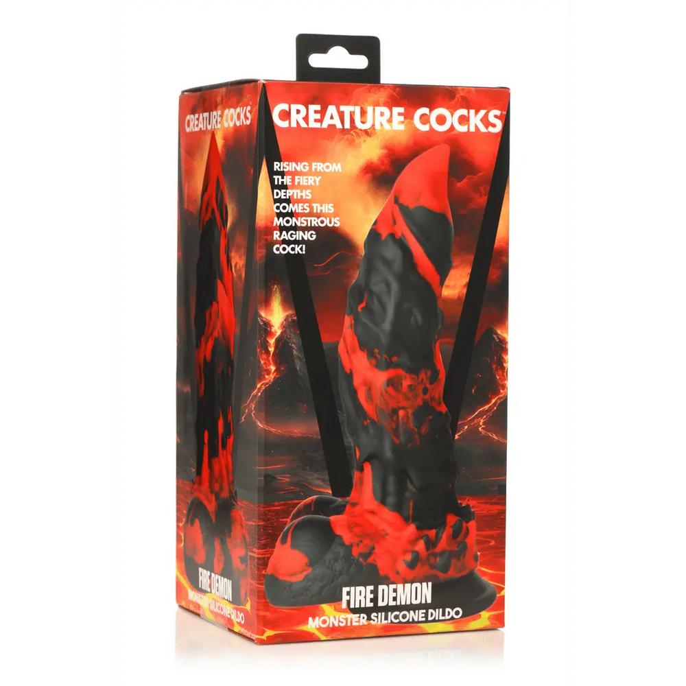 Fire Demon - Monster Dildo - Rood/Zwart - foto 8